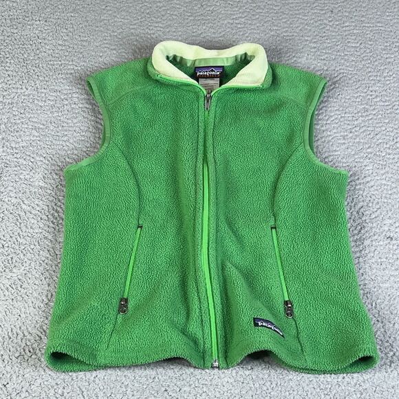 Patagonia Synchilla Vest Women Small Green Better Sweater Full Zip Vintage - Picture 2 of 13